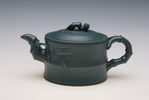 刘红霞紫砂壶 民国绿泥竹段壶 原矿绿泥