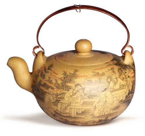 周小明紫砂壶 学仕提梁壶 本山绿泥