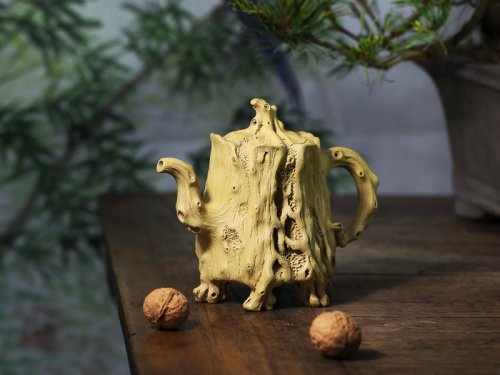 鲍国新紫砂壶 树桩 原矿段泥