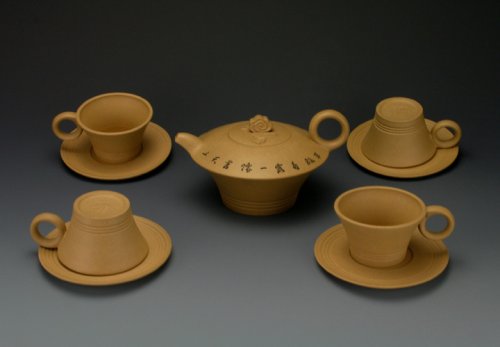 周志君紫砂壶 容天组壶 原矿段泥