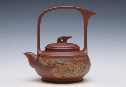 毛国强紫砂壶 涤尘提梁壶 