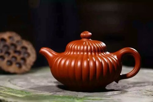 徐玉强紫砂壶 筋纹掇只 原矿朱泥