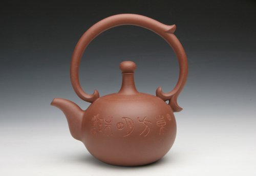 毛国强紫砂壶 原创东方明珠提梁壶 原矿清水泥