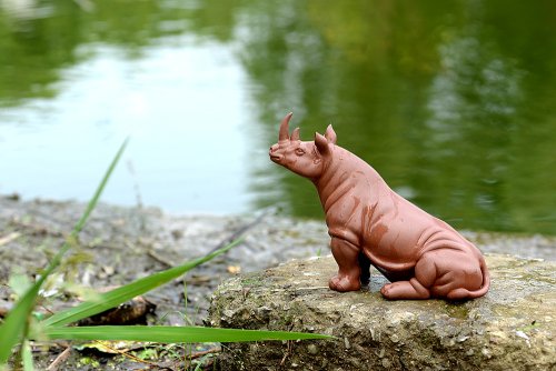 美壶定制紫砂壶 稳如泰山~~犀牛 做工细腻 主体神态逼真 别有一番风味！ 