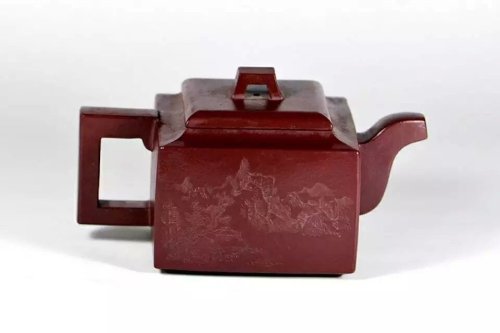 许定华紫砂壶 四方壶 原矿清水泥