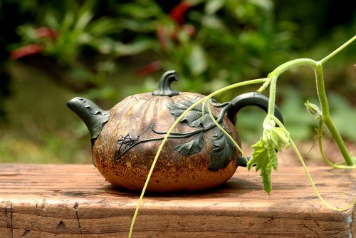 孙伟强紫砂壶 贴叶精彩 花器实力派 田园清趣 七彩南瓜 孙伟强张新亚合作 原矿段泥