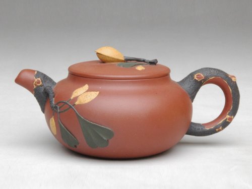 高明紫砂壶 银杏 原矿清水泥