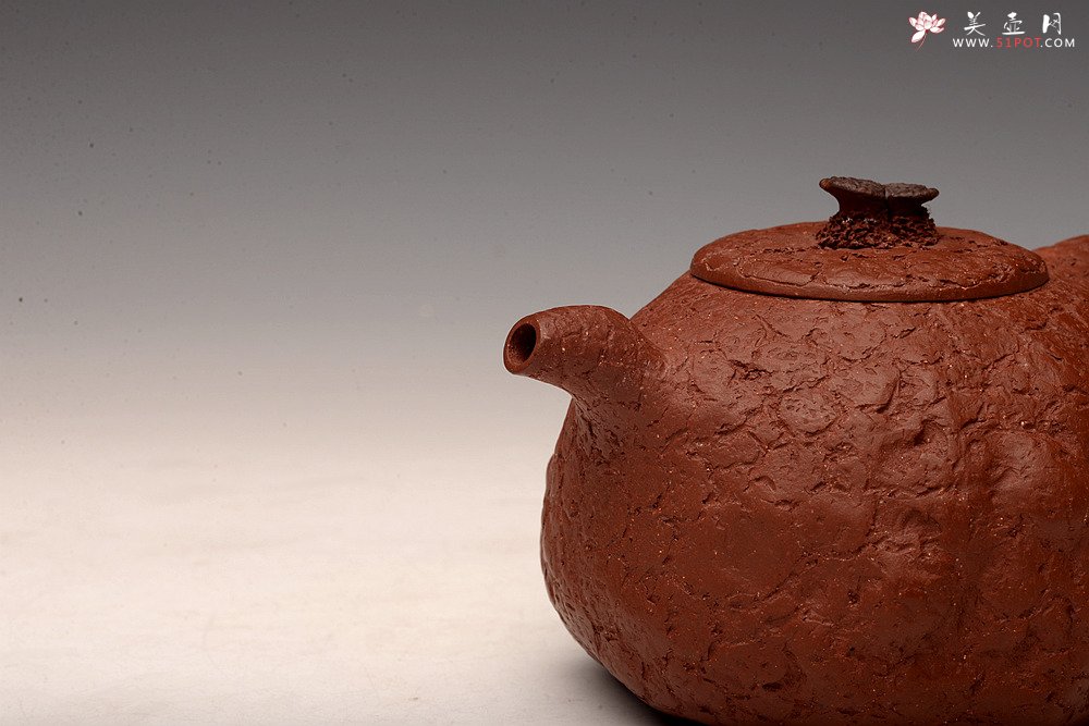 紫砂壶图片：肌理自然生动 全手灵芝龚春 古朴之味 - 美壶网