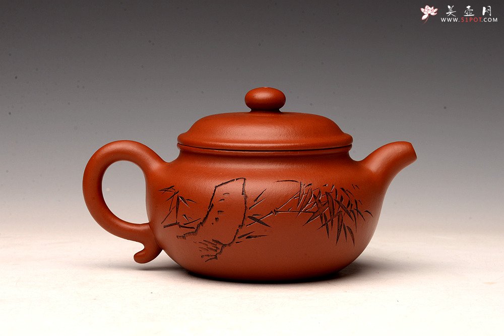 紫砂壶图片：张听钢装饰 传统实用 全手朱泥仿古 优质朱泥 - 美壶网