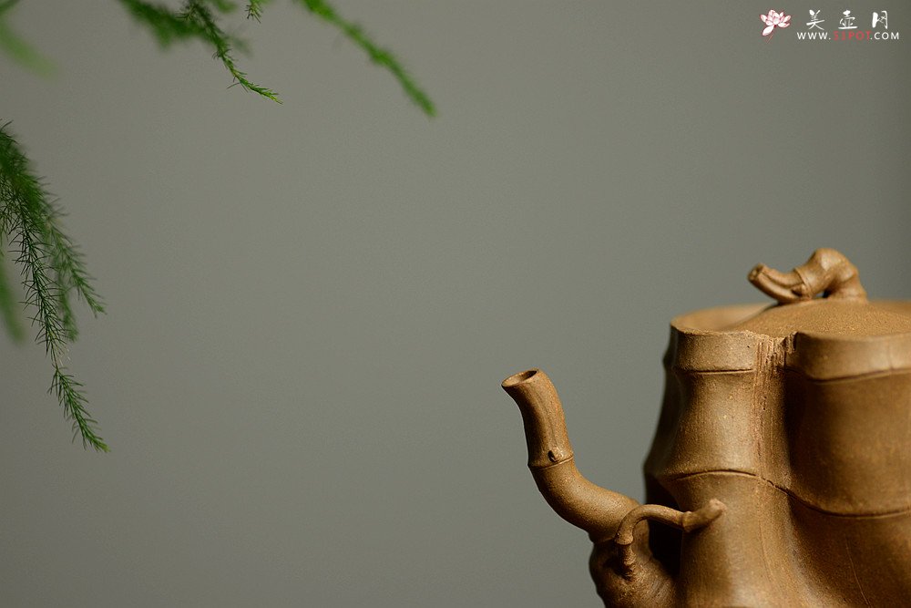 紫砂壶图片：林秀明最新作品 全手精品 文雅十足  清逸套组 一壶竹韵~ - 美壶网