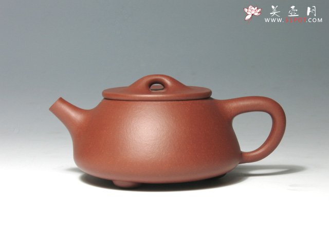 紫砂壶图片：纯手工平盖石瓢 - 美壶网