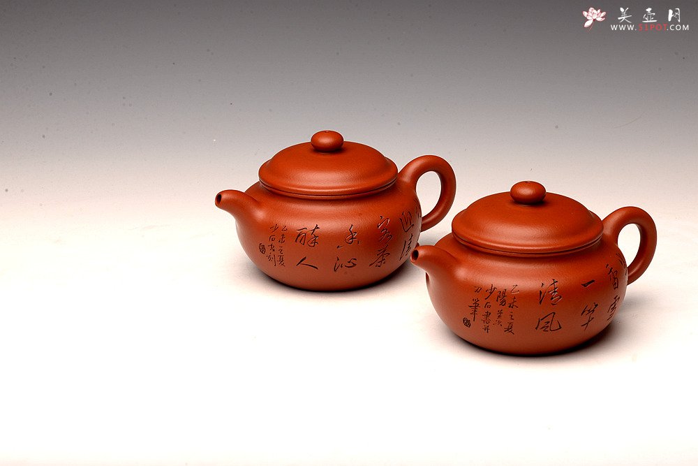 紫砂壶图片：张听钢装饰 传统实用 全手朱泥仿古 优质朱泥 - 美壶网
