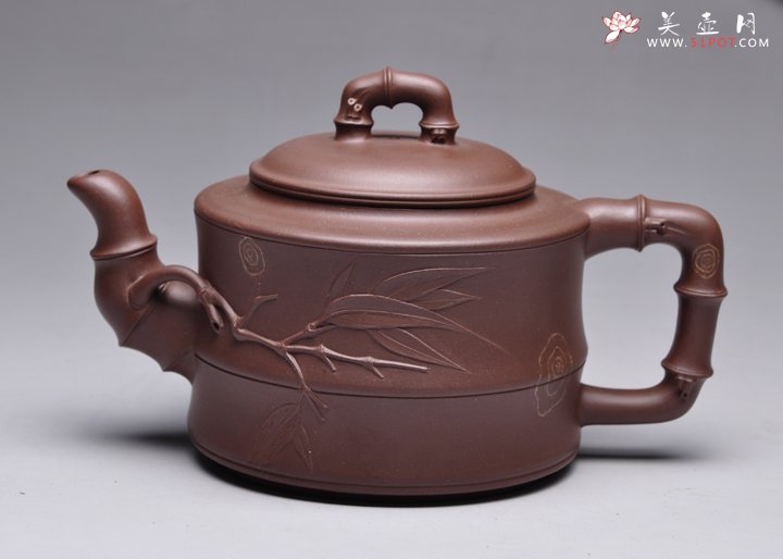 紫砂壶图片：将军竹壶 - 美壶网