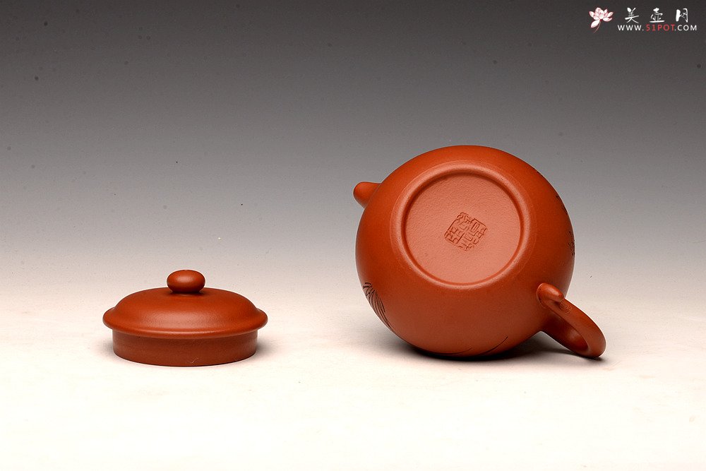 紫砂壶图片：张听钢装饰 传统实用 全手朱泥仿古 优质朱泥 - 美壶网