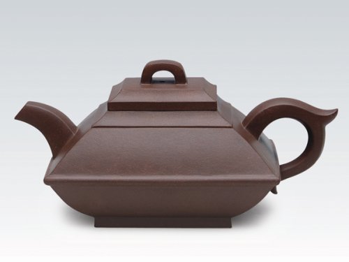 汤鸣皋紫砂壶 长方合欢 原矿紫泥