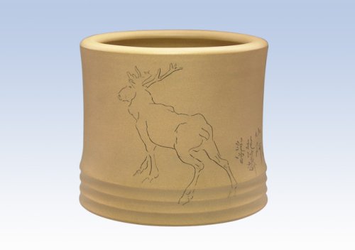 陈洪平紫砂壶 竹形笔筒 原矿段泥