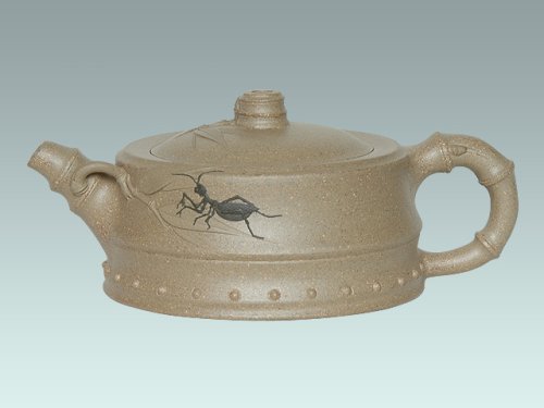 吴勇紫砂壶 竹段 本山绿泥