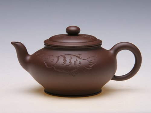 周菊英紫砂壶 虚扁壶 原矿紫泥
