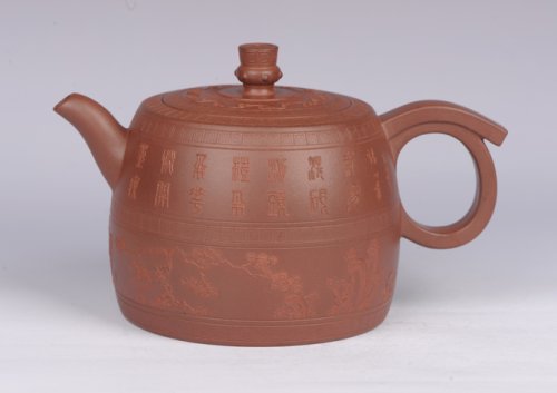 陈洪平紫砂壶 泥绘汉铎 原矿清水泥