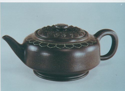 吕尧臣紫砂壶 银葵壶 原矿黑泥