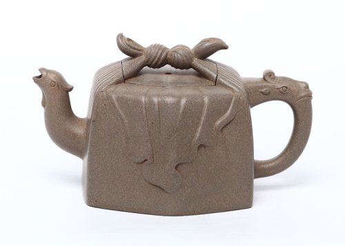 樊建平紫砂壶 龙凤印包壶 青灰泥