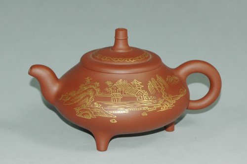 姚忠紫砂壶 顶天立地 原矿清水泥