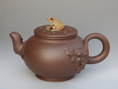 王杏坤紫砂壶 青蛙莲心 原矿紫泥