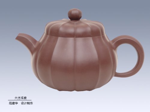 范建华紫砂壶 六方瓜棱 原矿紫泥