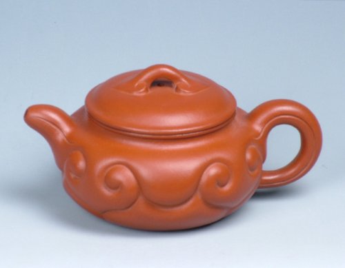 李伟紫砂壶 仿古如意 原矿红泥
