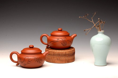 徐亚春紫砂壶 张听钢装饰 传统实用 全手朱泥仿古 优质朱泥 原矿朱泥