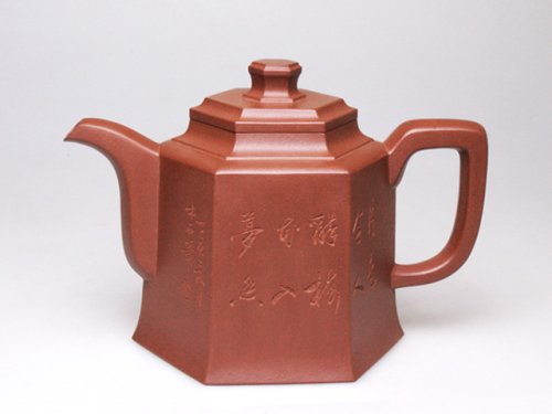 周勤龙紫砂壶 六方钟形 原矿清水泥