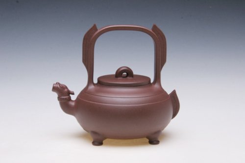 陈洪平紫砂壶 螭龙提梁 原矿紫泥