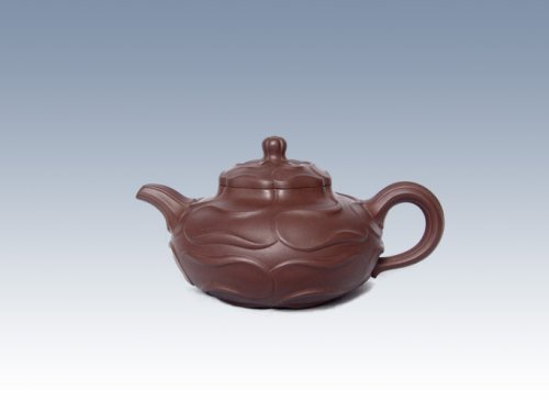 樊建平紫砂壶 風卷葵壺 原矿紫泥