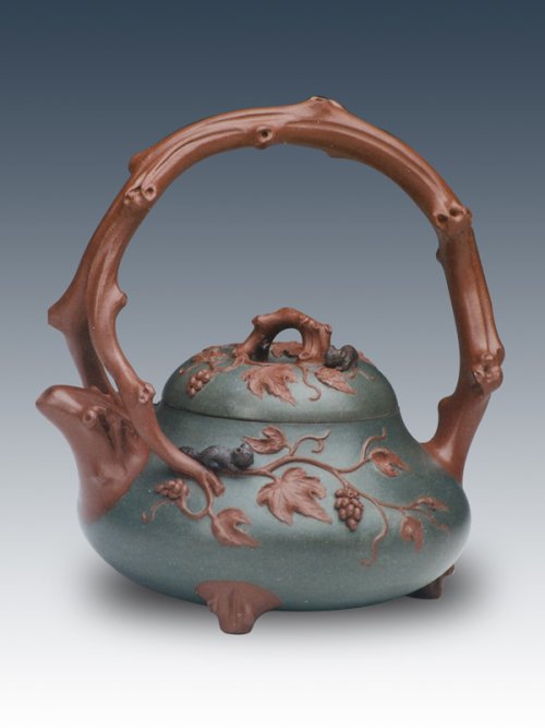 范颖紫砂壶 秋硕提梁壶 