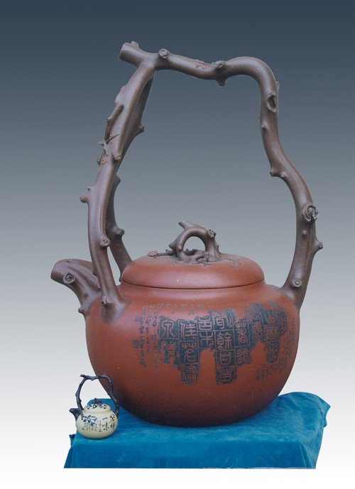 范洪泉紫砂壶 特大东坡提梁壶 原矿清水泥