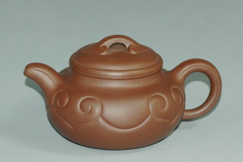 姚忠紫砂壶 仿古如意 原矿底槽清