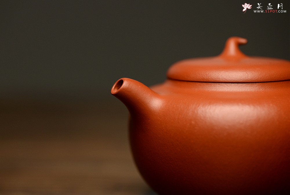 紫砂壶图片：优质朱泥 娇艳迷人 全手朱泥茄段 实用精品 - 美壶网