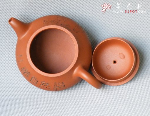 紫砂壶图片：满盖石瓢壶 - 美壶网