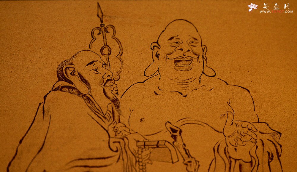 紫砂壶图片：谭华斌精心装饰 十八罗汉 壁画 送礼自珍佳作 - 美壶网