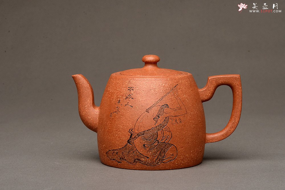 紫砂壶图片：祝福无限 壶势巍巍 刚毅圆润 全手高升壶 优质降坡泥 - 美壶网