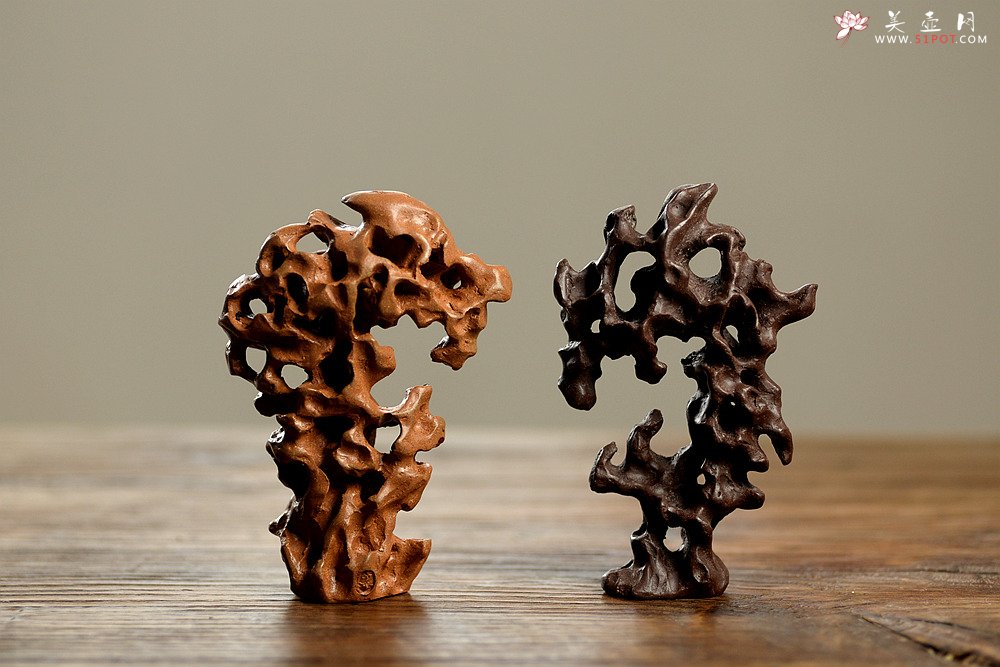 紫砂壶图片：施奇华全手文房假山~紫砂太湖石文房雅玩 - 美壶网