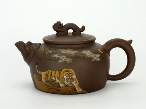 秦峻紫砂壶 虎虎生威 原矿紫泥