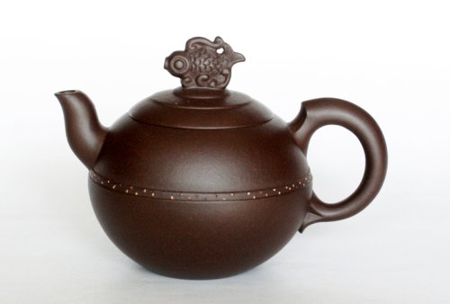 陈维紫砂壶 年年有余 原矿紫泥
