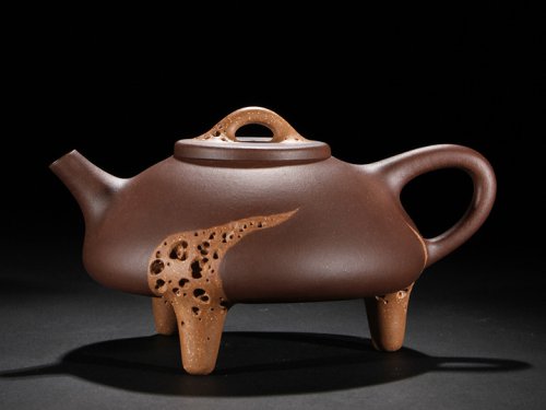 钱樟法紫砂壶 石瓢新韵3 原矿紫泥