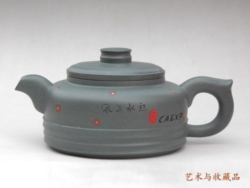 尹仲君紫砂壶 风生水起 青灰泥