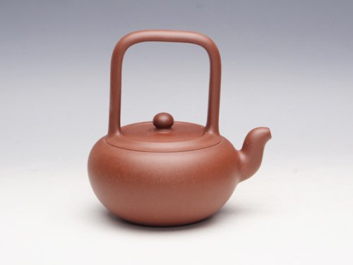 陈国伟紫砂壶 圆缘提梁 原矿清水泥