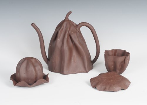 应书良紫砂壶 醉莲套具 原矿紫泥