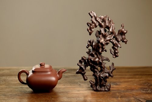 施奇华紫砂壶 手感丰润 造型好玩 全手文房假山 原矿紫泥