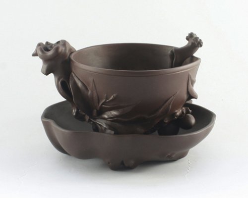 刘彬芬紫砂壶 圣桃杯 原矿紫泥