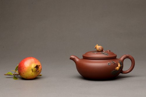 周路健紫砂壶 周路健全手新作 春华秋实之仿古 逼真生动 原矿底槽清
